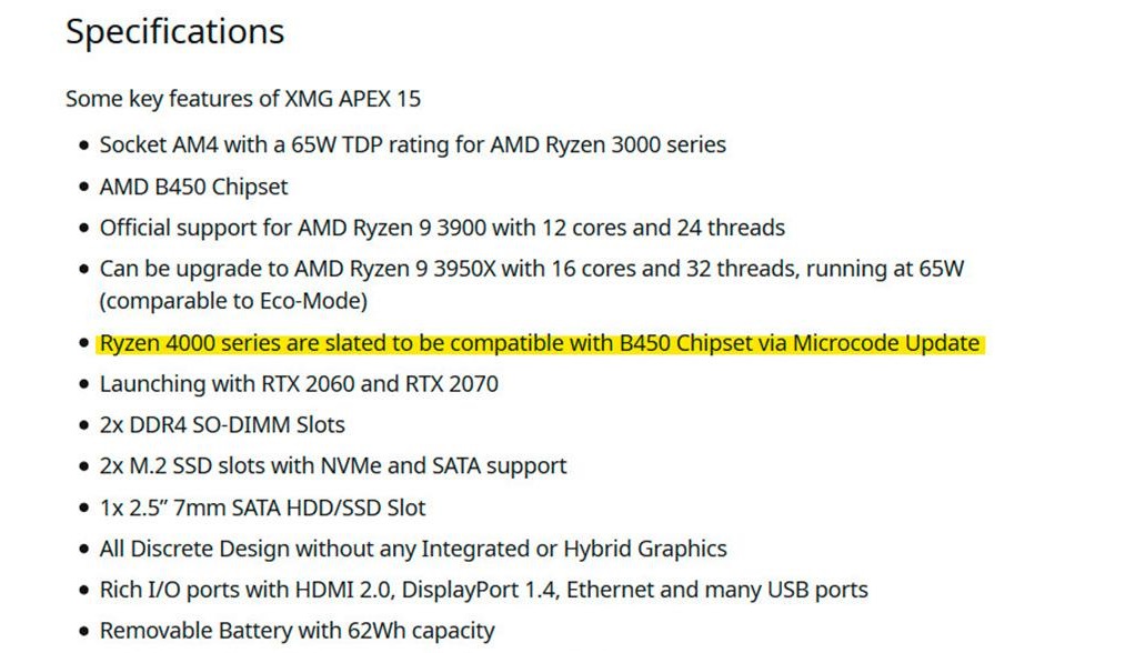 Платы на B450 чипсете получат поддержку процессоров AMD Ryzen 4000