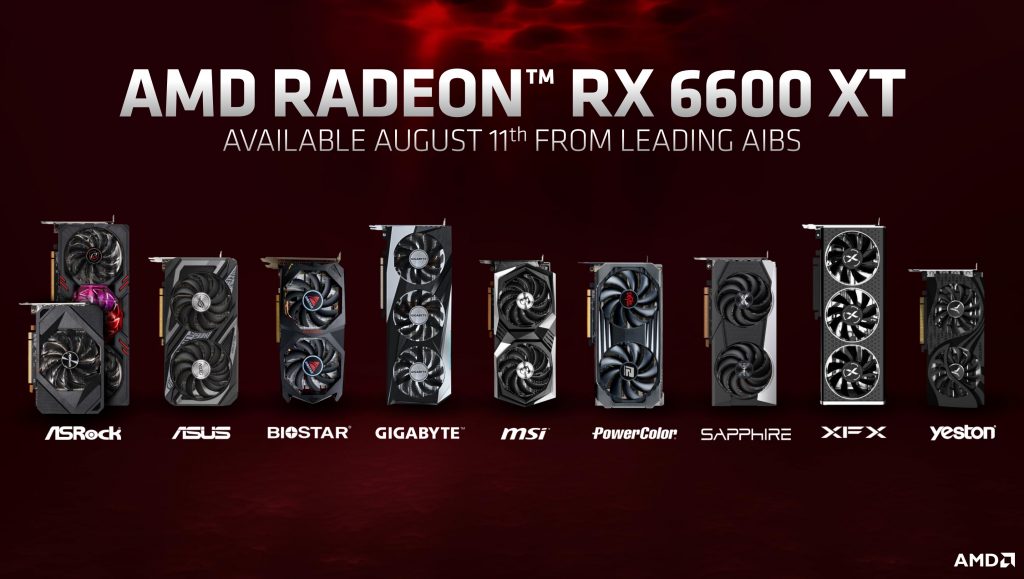 AMD официально представила видеокарту Radeon RX 6600 XT по цене 379 $