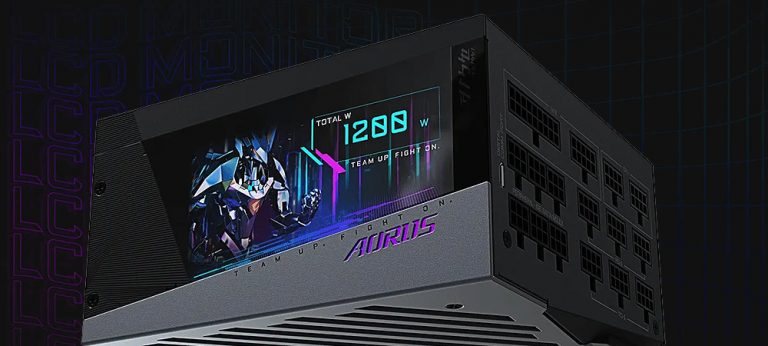 Gigabyte представила блок питания AORUS P1200W с цветным ЖК-дисплеем