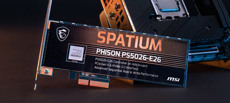 MSI показала SSD накопитель Spatium PCIe Gen 5 следующего поколения на основе контроллера Phison