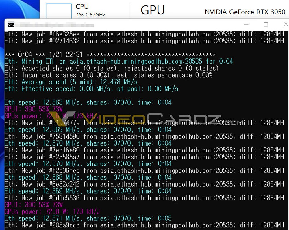 GeForce RTX 3050 совсем не подходит для майнинга Ethereum