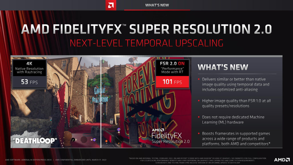 Технология AMD FSR 2.0 выйдет во втором квартале и получит улучшение качества изображения