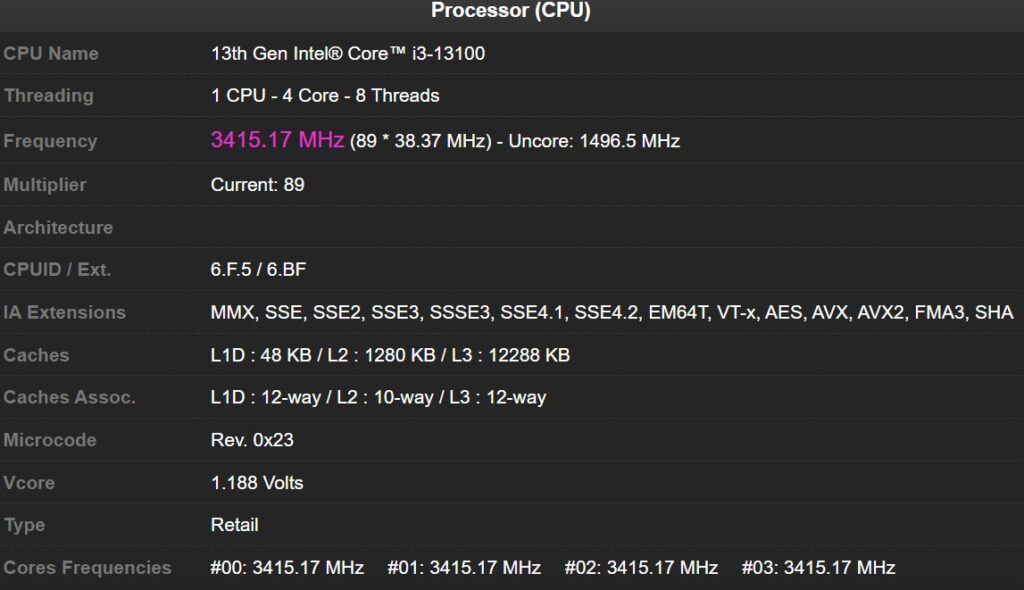 Младший процессор Intel Core i3-13100 получит 4 P-ядра и не получит E-ядер