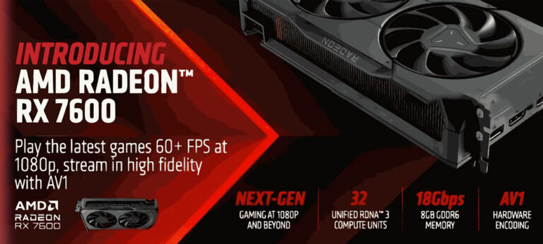 AMD выпустила самую бюджетную видеокарту Radeon RX 7600 в линейке RDNA3