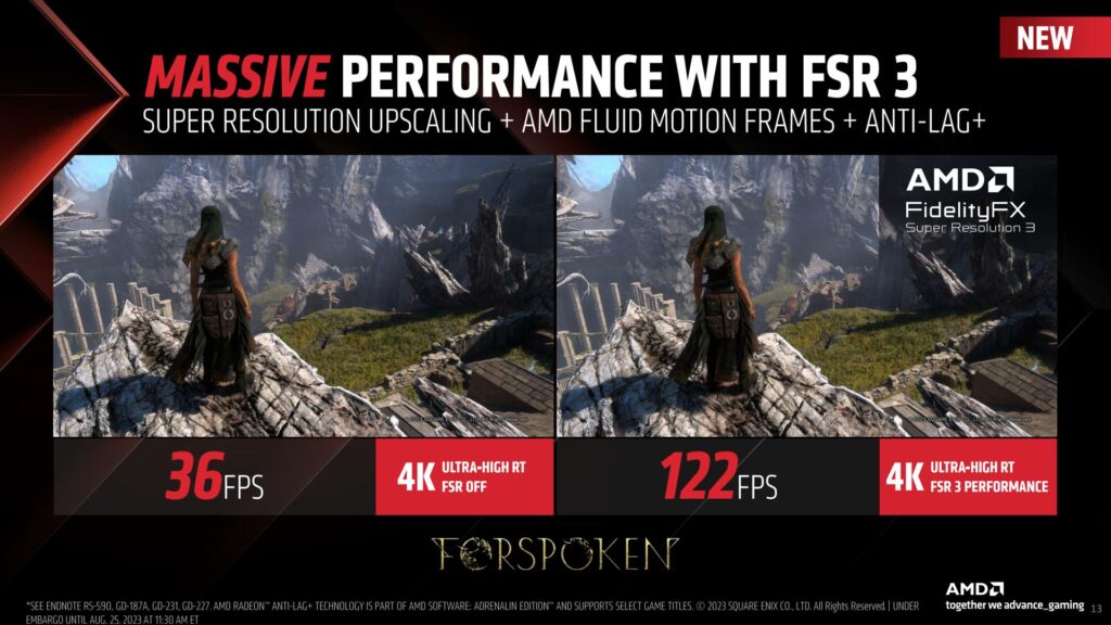Технология AMD FSR 3 с генерацией дополнительных кадров появится этой осенью